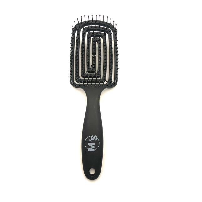 Brosse à cheveux noir incurvée pour coiffage démêlage et bouclage 