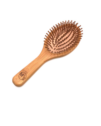 Brosse à cheveux en bois bambou antistatique pour cheveux bouclés lissés frissés et ondulés