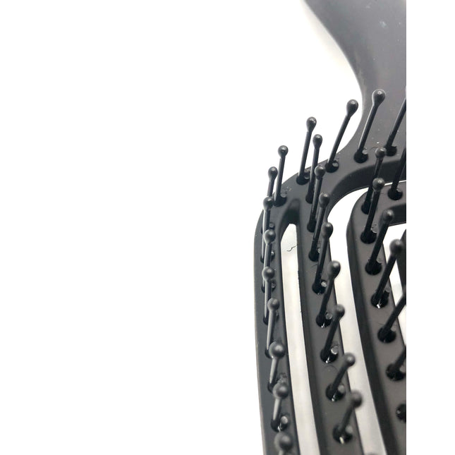 Brosse à cheveux noir incurvée pour coiffage démêlage et bouclage 